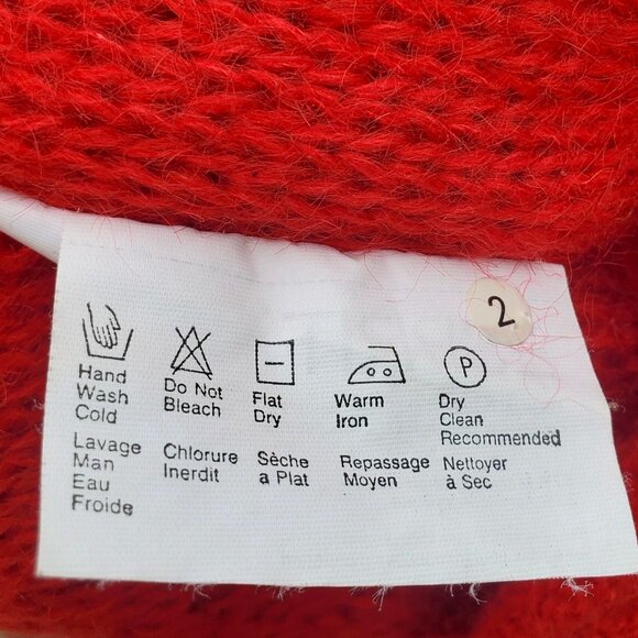 Vintage Esprit Mens Red Mohair Sweater Oversize Pullover 3XL 4XL Cable Knit 90s - Picture 4 of 10